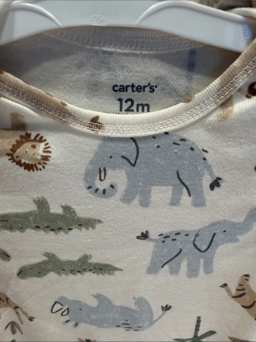 Carter's 4-pack Animal Print & Neutral Long-Sleeve Bodysuit, 12mo